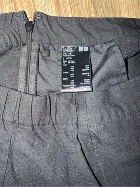 UNIQLO Black Elastic Waist Linen-Blend Pants
